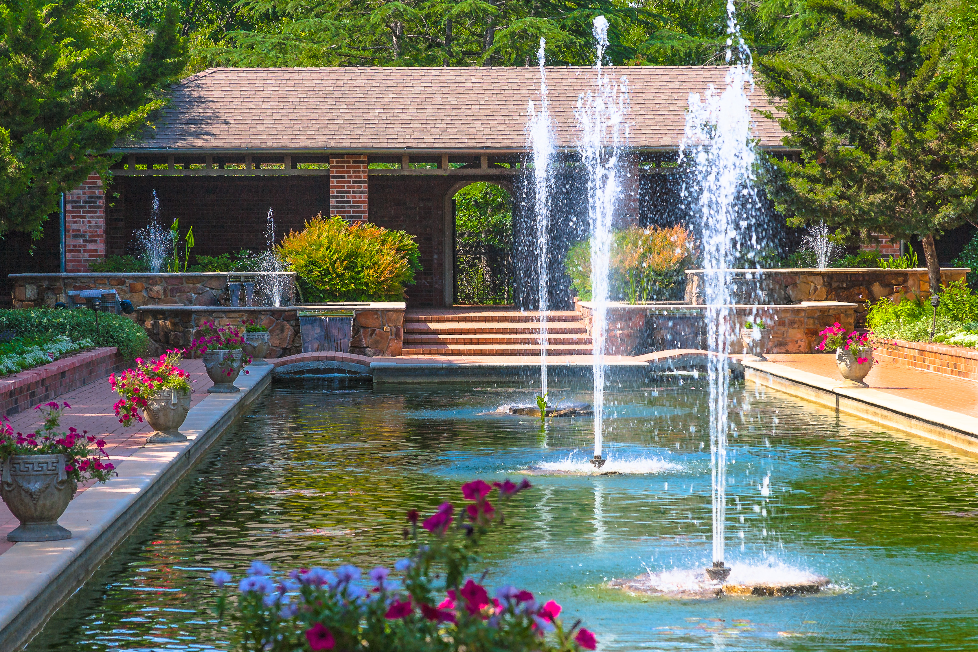 Clark Gardens Botanical Park fountains