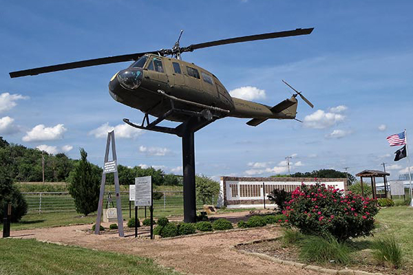 Huey Helicopter in Contemplation Garden in Mineral Wells, Texas 